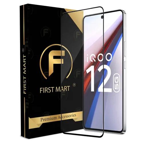 FIRST MART Premium Tempered Glass for iQOO 12 5G / iQOO Z9 / Neo9 Pro 5G with Edge to Edge Coverage and Easy Installation Kit, Pack of 1