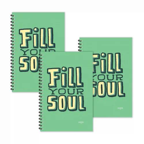 Fill Your Soul Motivational Ruled Diaries - Pack Of 3