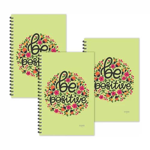 Be Positive Motivational Ruled Diaries - Pack Of 3