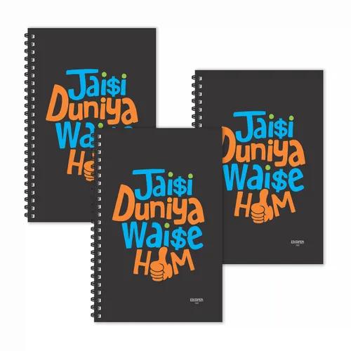 Jaisi Duniya Waise Hum Hindi Quotes Ruled Diaries - Pack Of 3