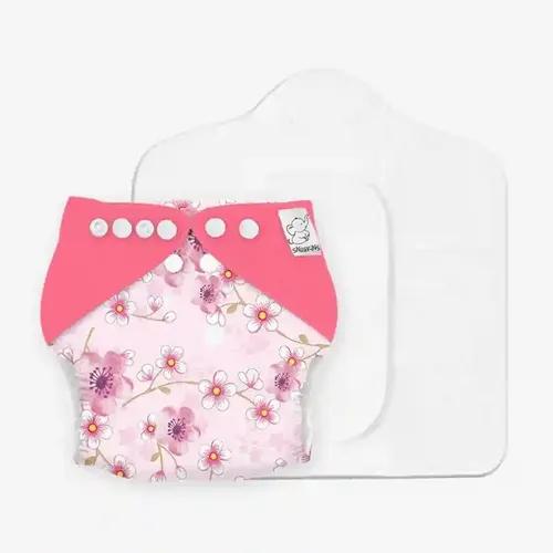 Snugkins New Age Reusable Soaker Booster Cloth Diapers for Babies - Sakura( 0-2 years)