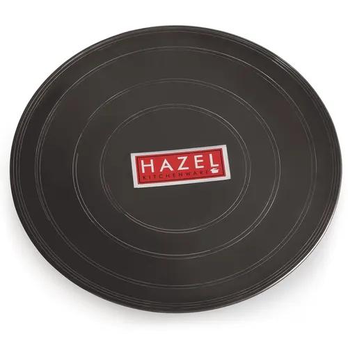 HAZEL Iron Traditional Flat Tawa Without Handle (Black, 22 cm)