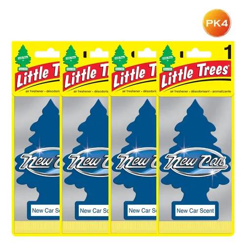 LITTLE TREES Car Freshener - New Car Scent (Pack of 4)