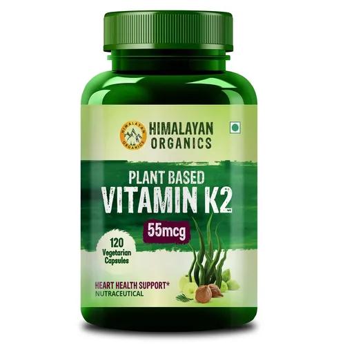 Himalayan Organics Plant-Based Vitamin K2 Supplement Supports Stronger Bone & Heart Health - 120 Veg Capsules