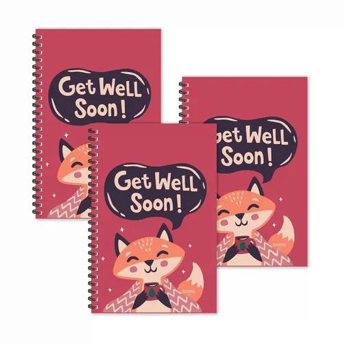 "Get Well Soon" Ruled Diaries - Pack Of 3