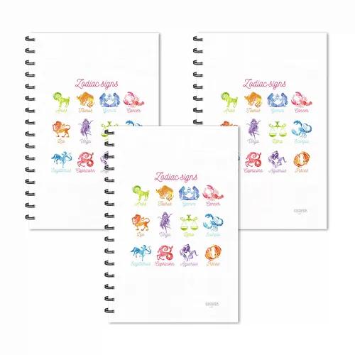 All Zodiac Signs Ruled Diaries - Pack Of 3 White