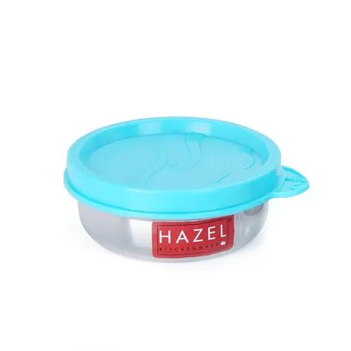 HAZEL Stainless Steel Airtight Containers for Storage | Small Storage Containers for Kitchen & Tiffin Boxes with Leak Proof Lid, 90 ML