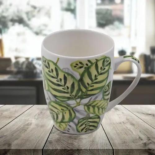 Kookee Printed Ceramic Coffee or Tea Mug with handle for Office, Home or Gifting - 325ml (BPM3788-B)