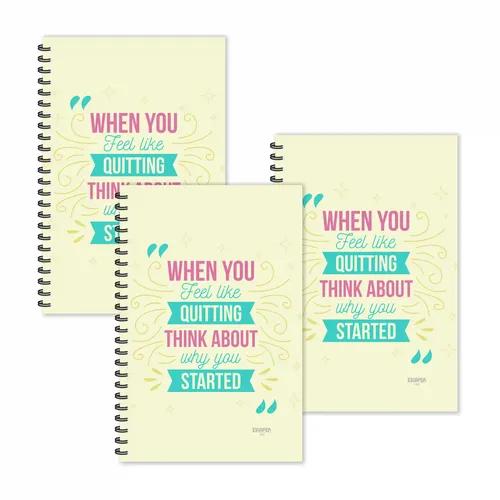 Quitting - Started Motivational Ruled Diaries - Pack Of 3