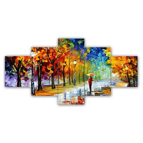 Framed Wall Painting For Home Decoration Pack of 5 (119.5 x 60 Cm)- Pattern 94