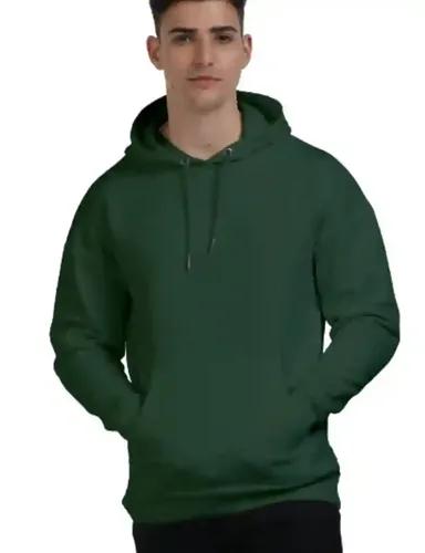 Everyday Essentials - Unisex Oversized Plain hooded sweatshirt hoodie - Bottle Green - S