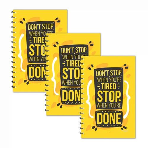 Don'T Stop When You Are Tired..Motivational Diary With Quotes - Pack Of 3