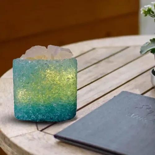 Kookee Natural Crystal Aromatherapy with Essential Oil, Electric Diffuser and LED Light Suitable for Home, Office, Spa for Claiming, Soothing and Relaxing (087-3-F)