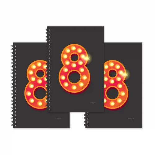 Number 8 - Numeric Ruled Diaries - Pack Of 3