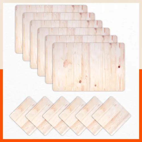 Polypropylene Table Mats & Coasters for Dining Table at Home (MAPLE - Set of 6)