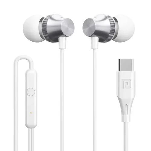 Portronics Conch Beat C in Ear Wired Earphones with Mic, Type C Audio Jack, 10mm Driver, 1.2m TPE Anti Tangle Wire, in line Mic Controls, Powerful Audio, Metal Alloy Body, Wide Compatibility(Silver)