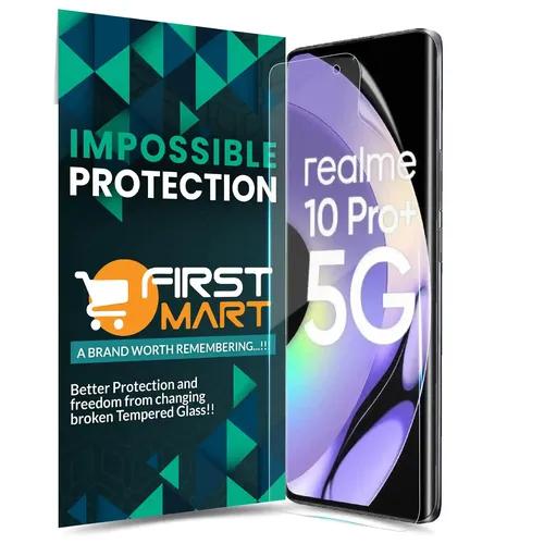 FIRST MART Screen Protector for Realme 10 Pro Plus 5G - Nano Fiber Unbreakable Membrane Case Friendly Full Edge to Edge Screen Coverage & Installation Kit (Crystal Clear)