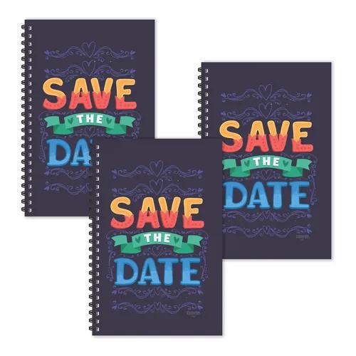 Save The Date Ruled Diaries - Pack Of 3