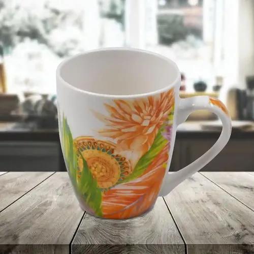 Kookee Printed Ceramic Coffee or Tea Mug with handle for Office, Home or Gifting - 325ml (BPM4039-A)