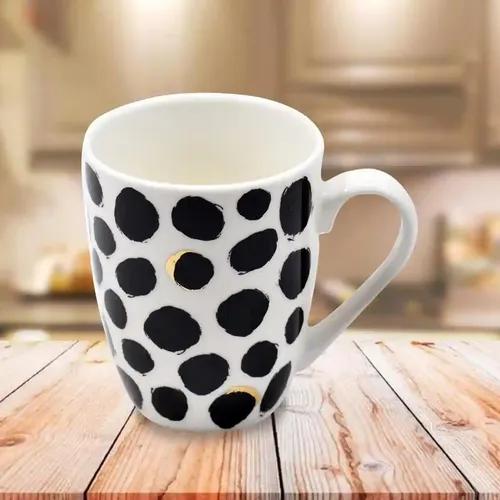 Kookee Printed Ceramic Coffee or Tea Mug with handle for Office, Home or Gifting - 325ml (BPM4338-A)