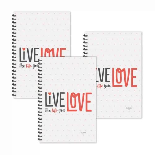 Live Love Motivational Ruled Diaries - Pack Of 3