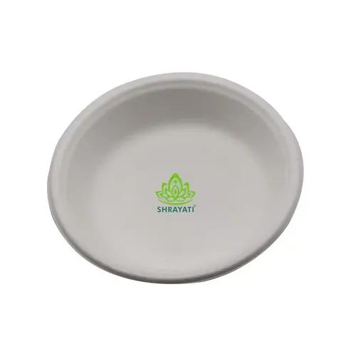 SHRAYATI Sugarcane Bagasse Round Plates, 6 Inch(Deep),Alpha, Pack of 25 Pcs, 100% Bio degradable, Best for Party, Home, Office and All Occasions