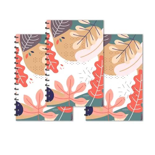 Tree Leafs Designer Ruled Diaries - Pack Of 3