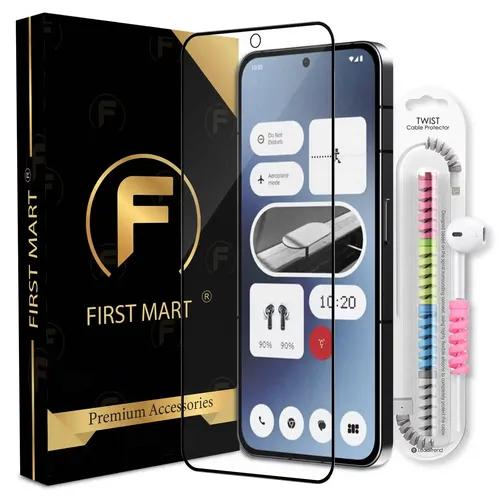 FIRST MART Premium Tempered Glass for Nothing 2A 5G with Edge to Edge Coverage and Cable Protector and Easy Installation Kit, Pack of 1