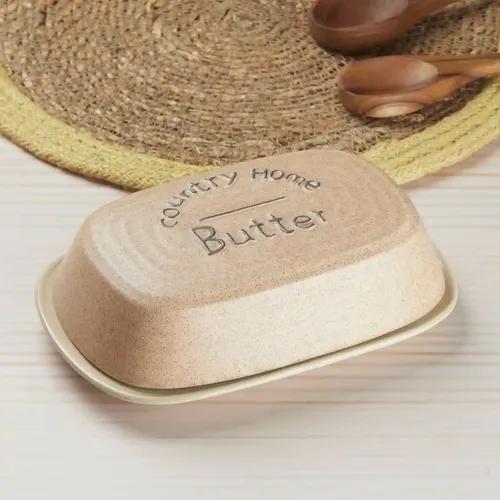 Kookee Ceramic Butter Dish Tray with Lid with 250g capacity for Kitchen, Dining Table and Restaurants (10268)