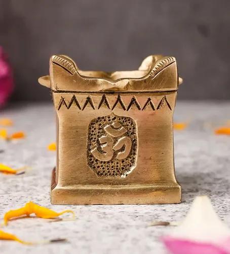 The Advitya Handcrafted Brass Tulsi Diya Oil Lamp