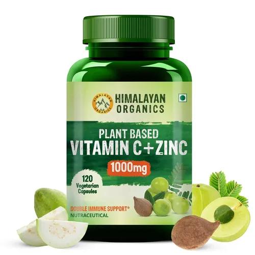 Himalayan Organics Plant Based Vitamin C with Zinc - 120 Veg Capsules