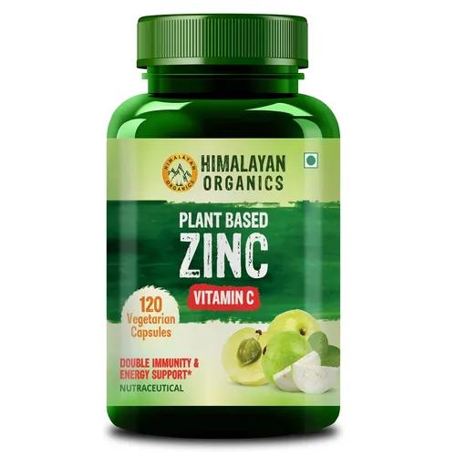 Himalayan Organics Plant Based Zinc with Vitamin C | Builds Immunity & Anti Inflammation || 120 Veg Capsules