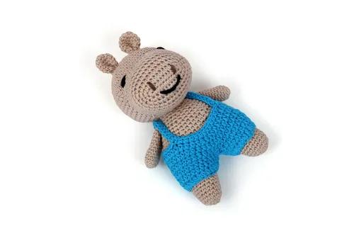 Crochet Handmade Hippo Soft Toys - Brown Firozi